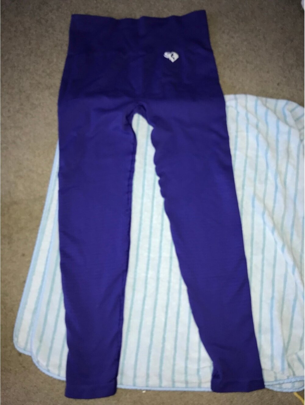 Women’s Best Purple High Rise Seamless Workout Leggings XL Textured